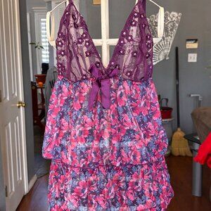 2 piece floral lingerie set